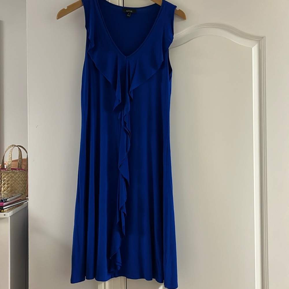 Apt. 9 Blue Mid-Length Dress with Middle Ruffle